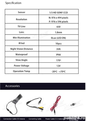 Camera video de marsarier look oem dedicata opel movano renault master nissan nv400 cu senzor sony - imagine 3