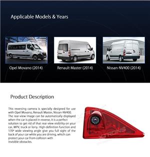 Camera video de marsarier look oem dedicata opel movano renault master nissan nv400 cu senzor sony - imagine 4