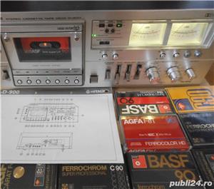 DECK HITACHI D-900 Argintiu Metalizat 3-Feritte Head Servo Drive - imagine 3