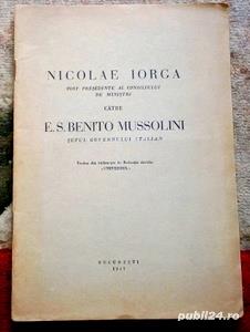 Nicolae Iorga catre Mussolini, 1937