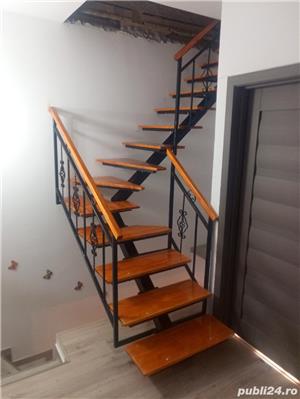 Scari metalice cu trepte de lemn, balustrade  pentru scari si golul acestora - imagine 4
