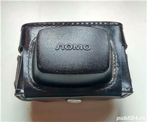 husa piele vintage toc aparat foto vechi de colectie, decor recuzita retro comunism