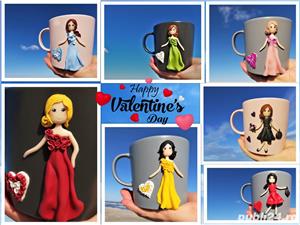 Cana handmade cadou cu figurina japoneza din fimo  - imagine 4