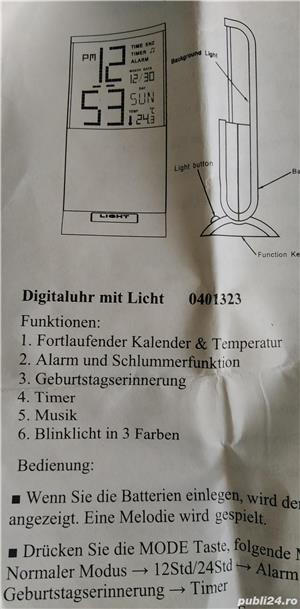 Vand ceas camera cu termometru,alarma,lumina melodi,nou nout ,import. - imagine 3