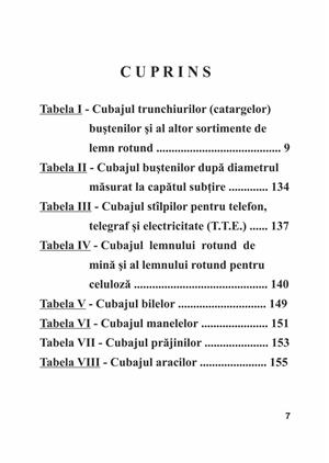 Tabele de Cubaj Lemn Rotund, 2 zecimale, SPIRALATĂ, fiecare filă plastifiată - imagine 2