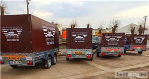 de inchiriat trailer dublu platforma transport doua auto remorci cu prelata auto moto atv - imagine 2