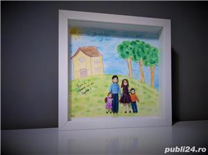 Familia Cadou casa noua nunta botez aniversare tablou cu figurine din fimo  - imagine 3