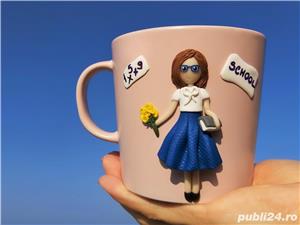 Cadou personalizat invatatoare educatoare profesoara cana fimo handmade