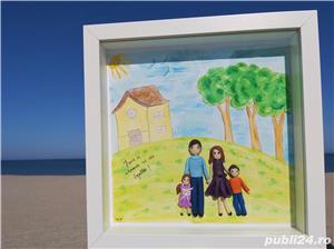 Familia Cadou casa noua nunta botez aniversare tablou cu figurine din fimo 