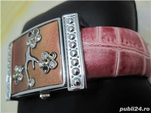 Ceas dama elegant MT tip bratara,cu pietre,curea metal-ieftin - imagine 5