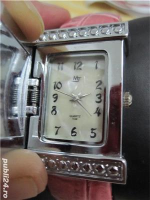 Ceas dama elegant MT tip bratara,cu pietre,curea metal-ieftin - imagine 3