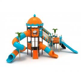 Complex de joaca pentru copii, ansamblu de joaca, tobogan dublu, leagan dublu, balansoar dublu  - imagine 2