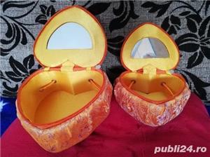 2 cutii pt bijuterii, in forma de inima - imagine 2