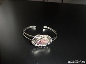 bratara inox cu bucati de ametist - imagine 3