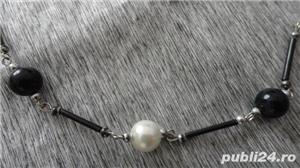 colier cu perle albe si negre - imagine 2