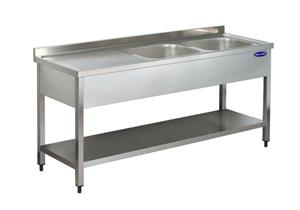  Spalator inox 2 cuve pe dreapta, polita inferioara si picurator 1900*700*850