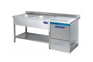 Spalator inox 2 cuve pe stanga, picurator si spatiu pentru masina spalat vase 1900*700*850