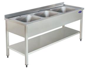 Spalator inox 3 cuve si polita inferioara 1900*600*850