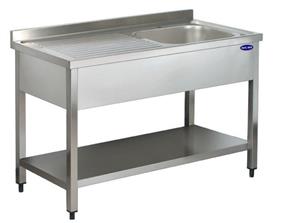 Spalator inox 1 cuva pe dreapta, polita inferioara si picurator 1000*600*850