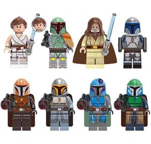 Set 8 Minifigurine noi tip Lego Star Wars cu Luke, Rey si Mandalorians