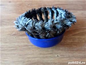  Perie cupa, pentru lustruire si decapare, pentru lemn / fier, diametru 75 mm,Nou! - imagine 3