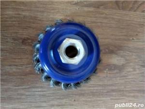  Perie cupa, pentru lustruire si decapare, pentru lemn / fier, diametru 75 mm,Nou! - imagine 2