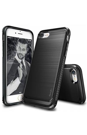 Huse IPHONE 7 8 Plus 7 8 iPhone SE 2 2020 antisoc piele carbon + folie sticla - imagine 5