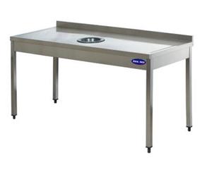 Masa inox cu spatiu pentru resturi 1200X600X850