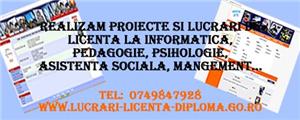 Lucrare de  disertatie in domeniul informatica economica, calculatoare, tehnologia informatiei