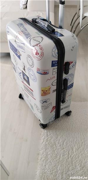 Vand Troler Postal.Stamp, ABS+PC, 75 cm,alb,nou nout.