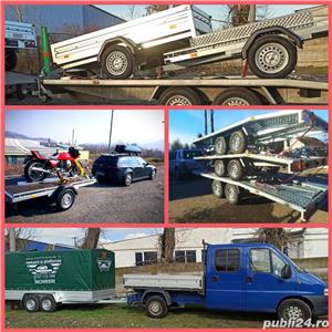 Inchiriez trailer remorca platforma remorci 1axa 2axe 3axe extern inten - imagine 5