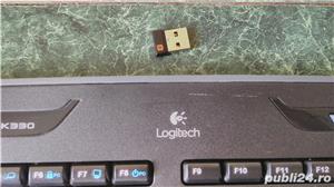 Tastatura Logitech K330 wireless 2.4Ghz, Layout Uk, taste multimedia - imagine 2