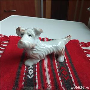 bibelou vechi catel schnauzer figurina portelan de colectie ceramica comunism romania 1953 RPR