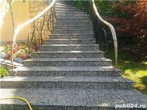 Trepte granit exterior Crema Julia fiamat