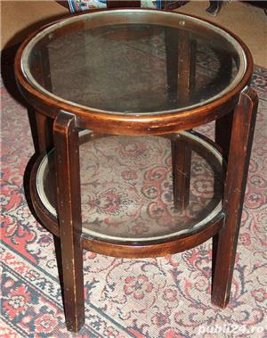 măsuţă antică cafea cu blat cristal