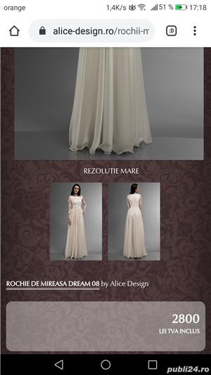 Rochie de mireasă elegantă, măsura 36 - imagine 2