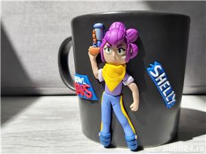 Cadou pentru copii cana figurina Shelly Brawl Stars handmade 