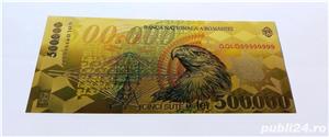 Bancnota 500000 Lei 2000 BNR Ghizari aur 24k colectie certificat UNC gold - imagine 2