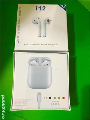 Casti bluetooth iphone 5 5S SE 6 6S 7 8 11 X XS sau android - imagine 3