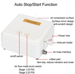 Mini compresor aerograf, functie Start/stop