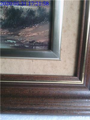 Tablou vechi peisaj 32 x 27 cm - imagine 3
