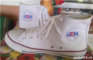 Teniși unisex ghetuţă, culoare alb - imagine 4