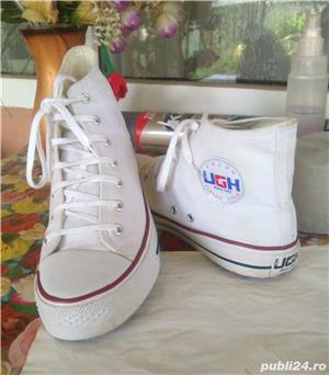 Teniși unisex ghetuţă, culoare alb - imagine 5