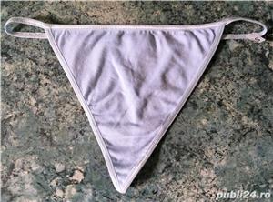 HOT! Chiloti tanga de vis super mini tip snur incitanti fete femei bleu pal mar. S (noi) - imagine 4
