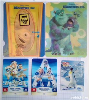 5 carduri plastic 3D (tridimensionale) pentru copii