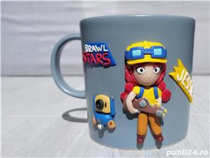 Cadou copii cana figurina Jessie si Scrappy Brawl Stars handmade 