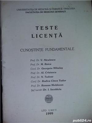 Teste licenta cunostinte fundamentale , UMF Timisoara , 1999
