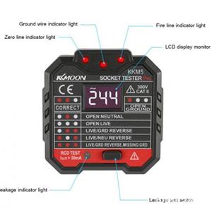 Tester priza EU profesional cu afisaj si indicator LED, tester RCD 30mA - imagine 2
