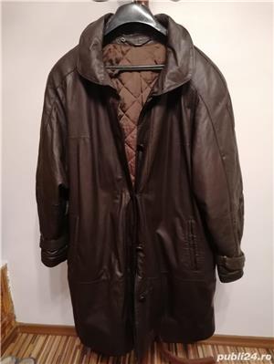 Haina de piele naturală maro/Dama marimea XXL