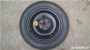 Vând 4 jante aluminiu 205/55 R 16, echipamente cu cauciucuri Hankook, folosite, uzura micaauciucuri  - imagine 4